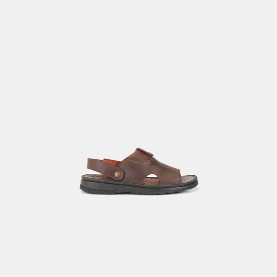 Aigle Leather Sandals Lifestyle Shoes Men Brown ZA-37149